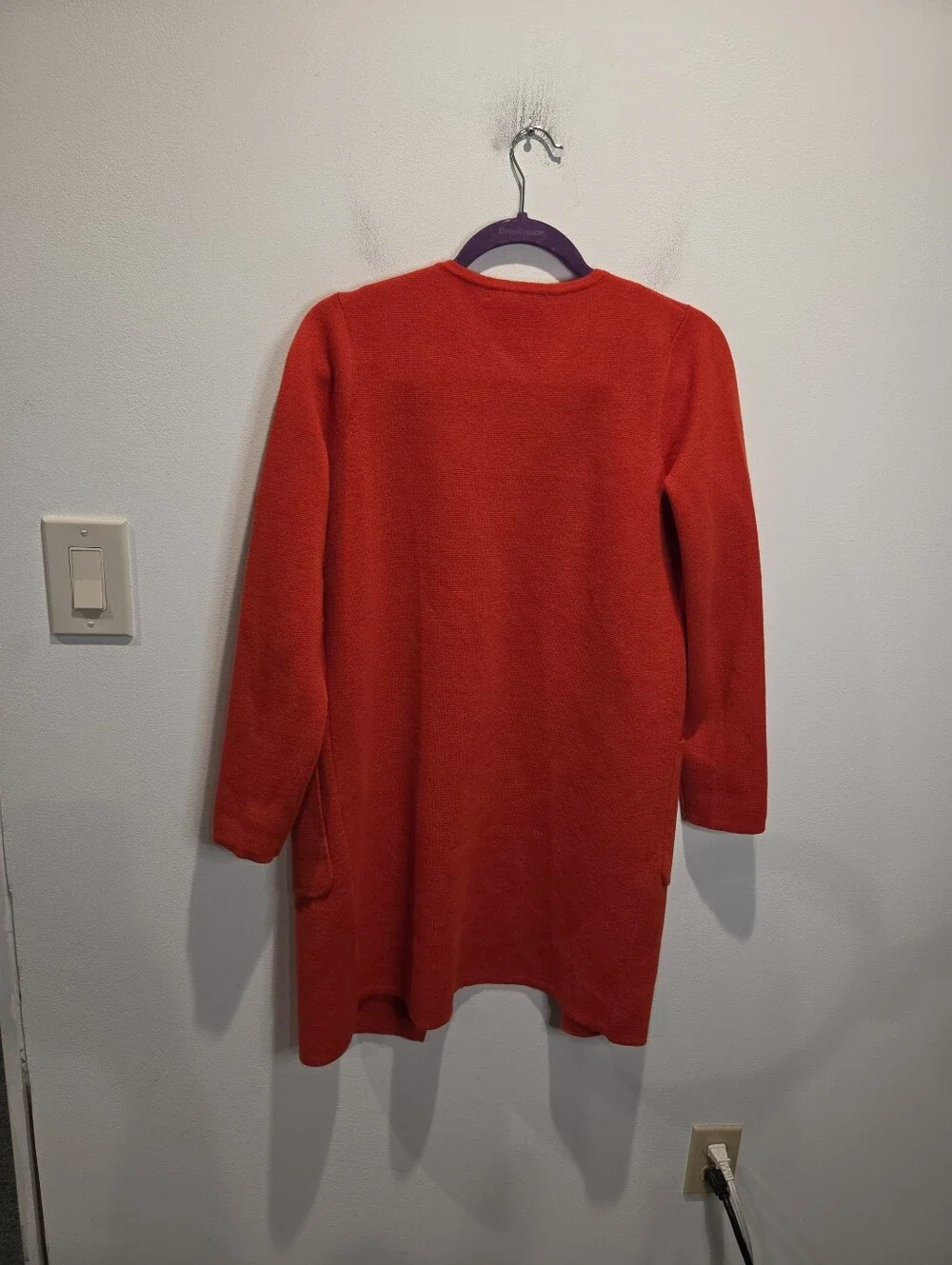 J Crew Size XXS Juliette Red Orange Wool Blend Cardigan Blazer Pockets